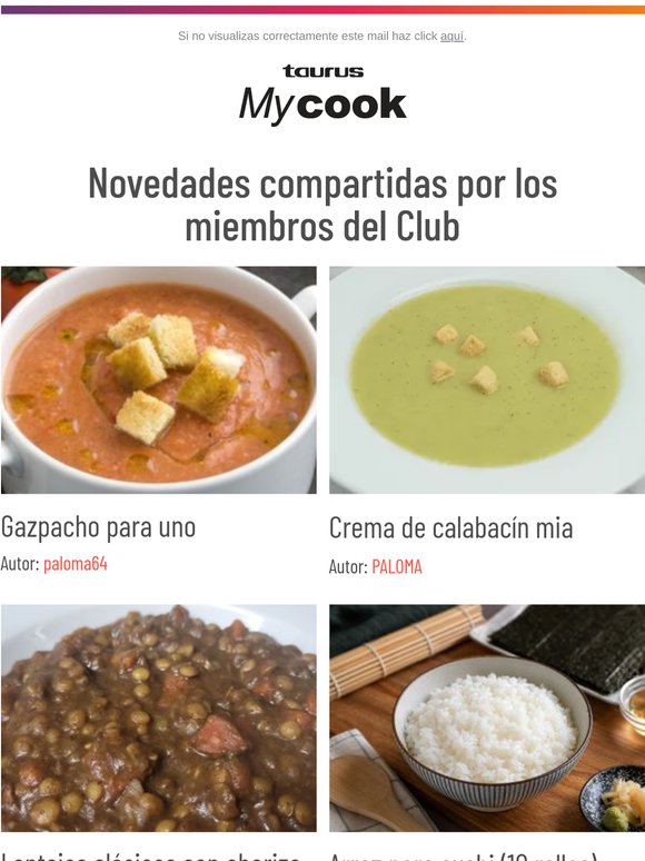 10 nuevas recetas compartidas en el Club Mycook en abril