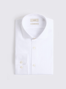 Tailored Fit White Herringbone Cotton Shirt