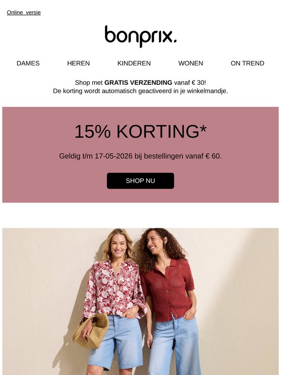 Krijg nu 15% korting op je volledige bestelling!