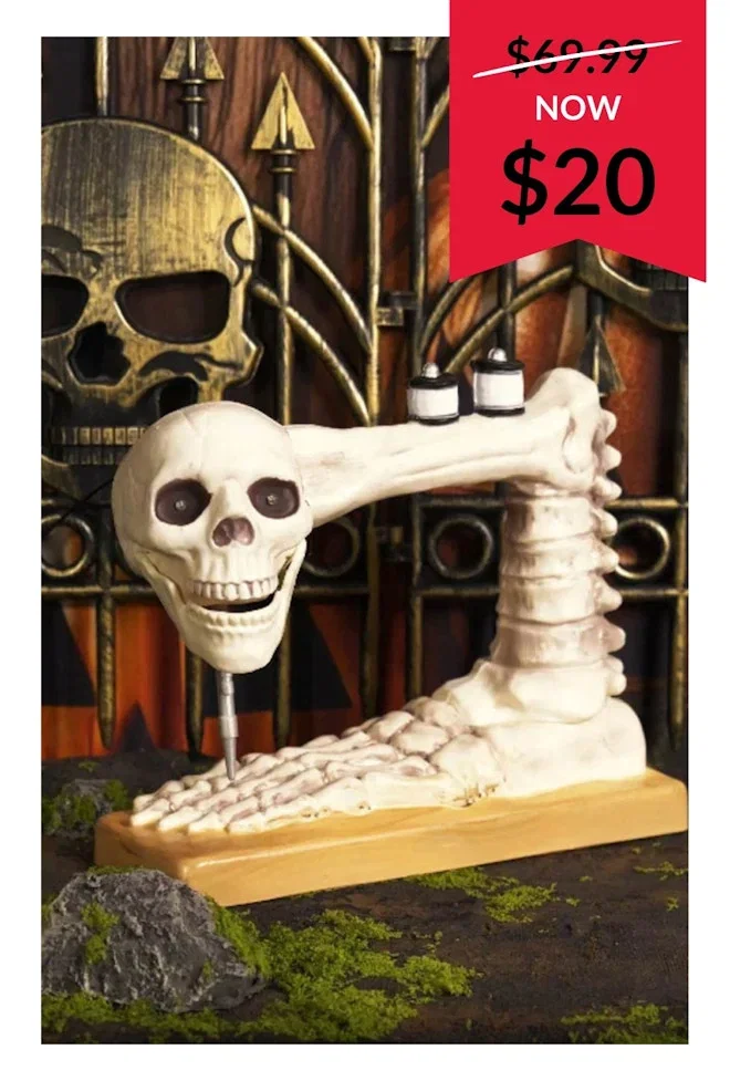 Skeleton Sewing Machine Animated Decoration 27cm