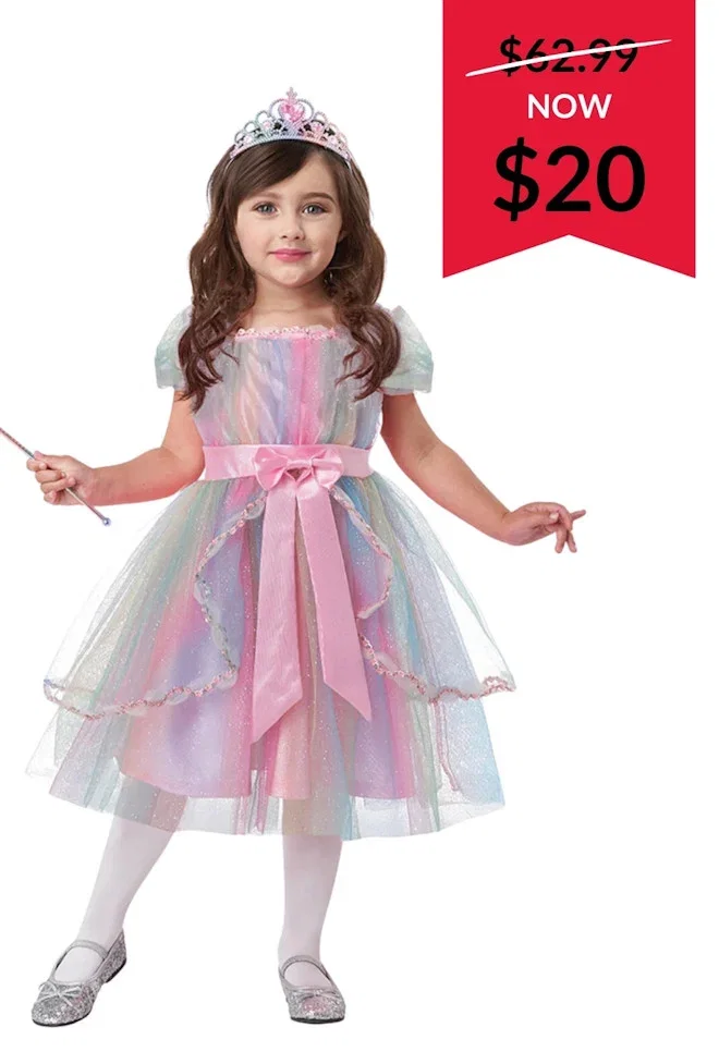 Colourful Rainbow Princess Toddler Girls Costume