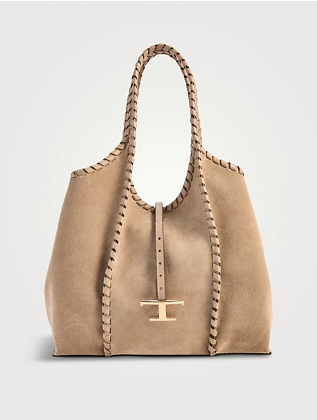 Medium T Timeless Suede Shopping Bag
