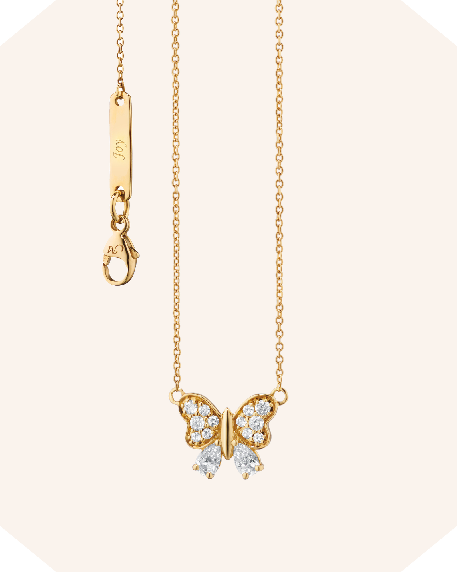 "Joy" Butterfly 18K Gold Necklace with Diamonds