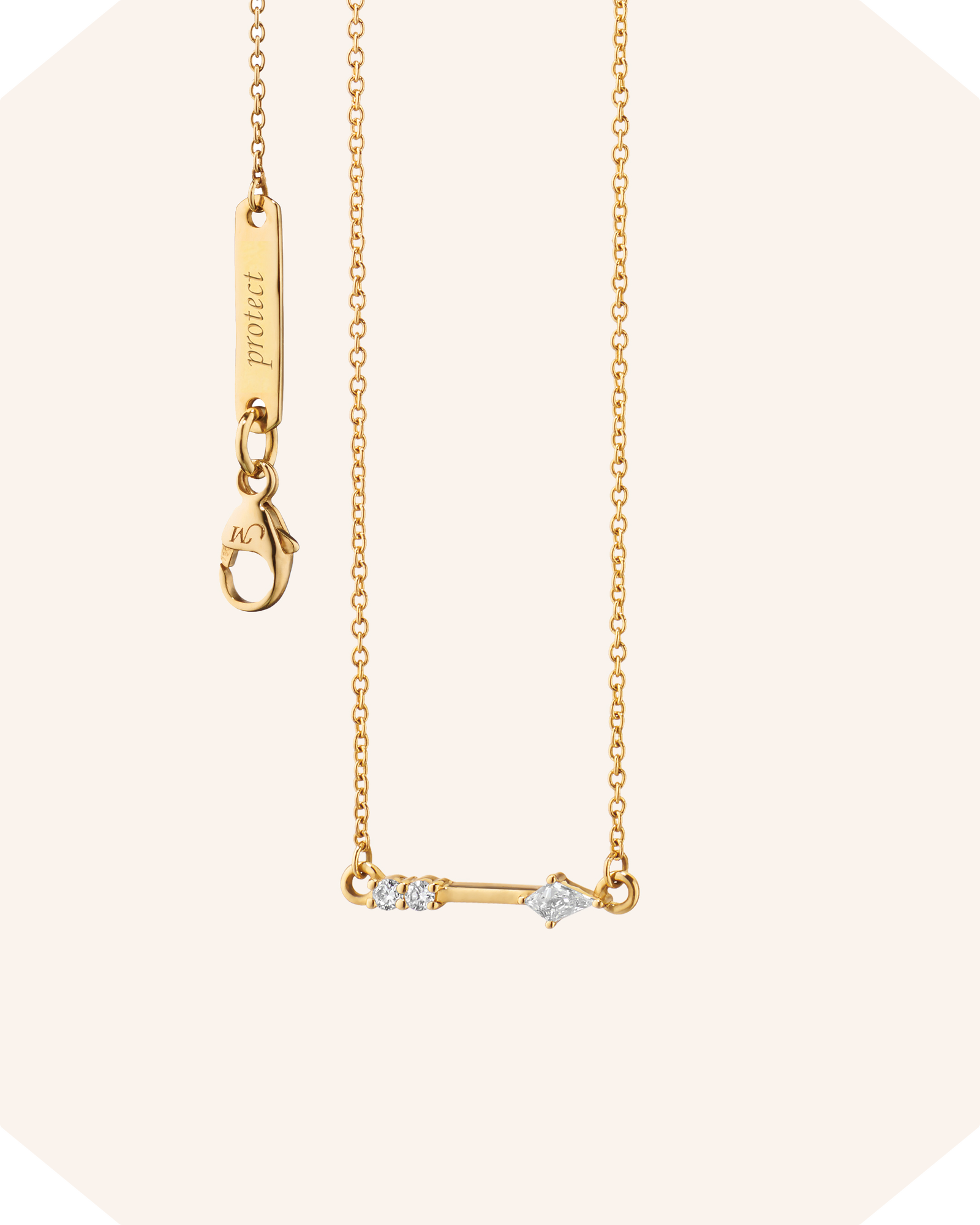 "Protect" Artemis Arrow 18K Gold Necklace with Diamonds
