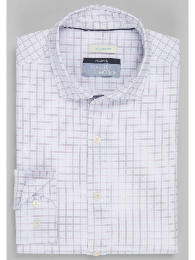 Traveler® Collection Tailored Fit Small Check 4-Way Stretch Sportshirt CLEARANCE