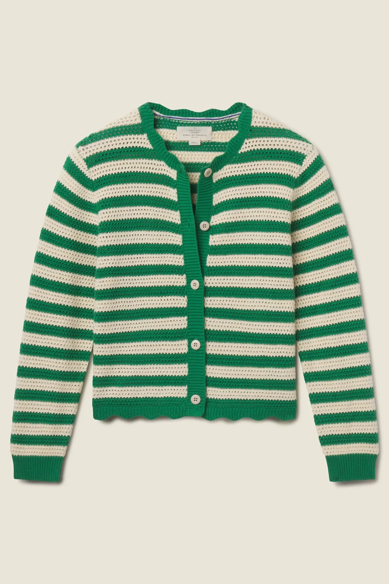 Image of Vento Cardigan Green Stripe