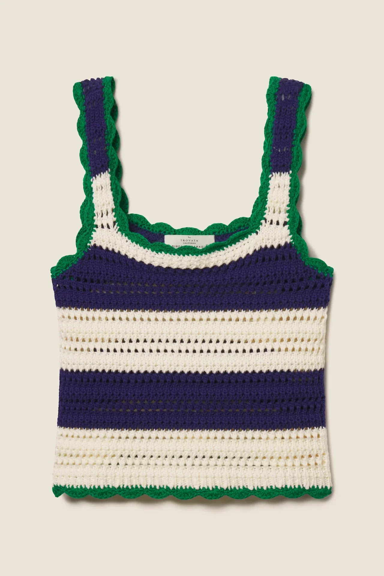 Image of Justine Sweater Tank Navy W/ Antique White Stripe