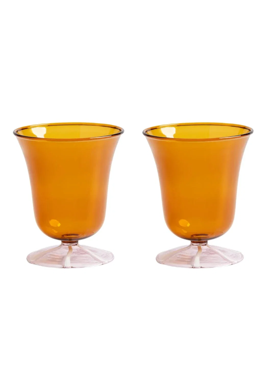 Image of Whimsical Amber Glasses with Pink Base