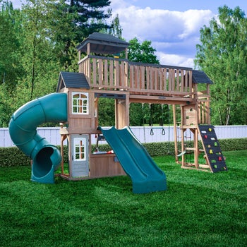 KidKraft Treetop Observatory Wooden Outdoor Swing Set - Professionally Installed