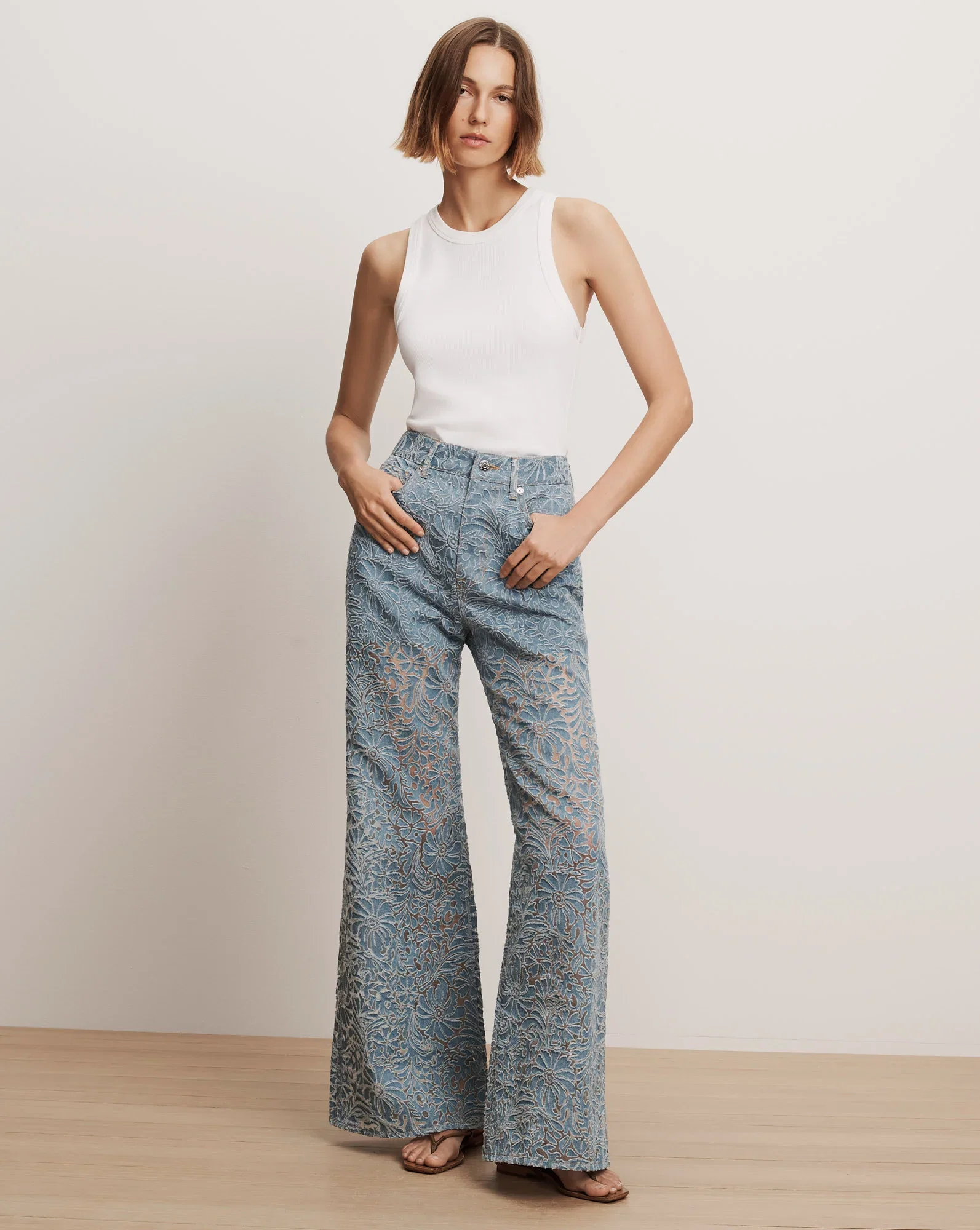 Image of Taylor Burnout Wide-Leg Jean
