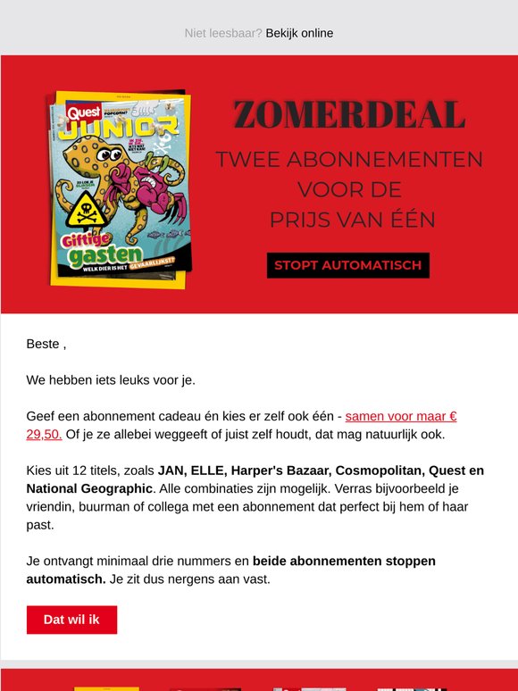 Ja, echt: twee voor de prijs van één