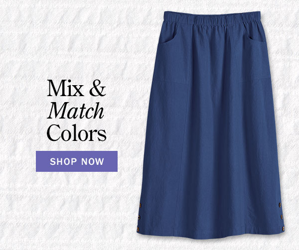 Mix & Match Colors. Shop Now. Crinkle Cotton A-Line Midi Skirt