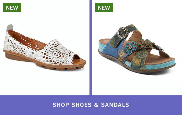 Shop Shoes & Sandals. New: Women's Spring Step Open-Toe Leather Cutout Flats, New: Women's L'Artiste Painted Floral Leather Sandals