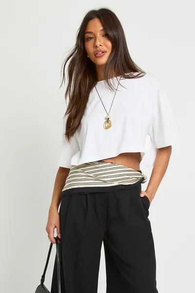 Basic Oversized Boxy Crop T-Shirt