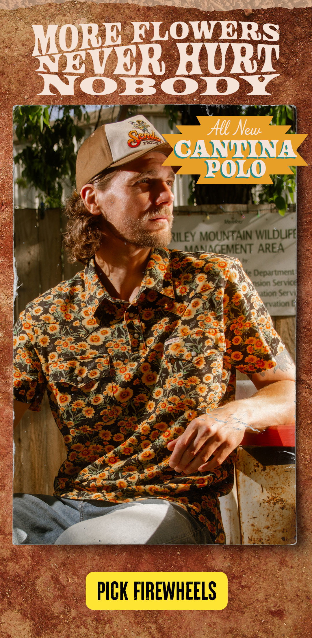 Cantina Polo, Firewheel Print