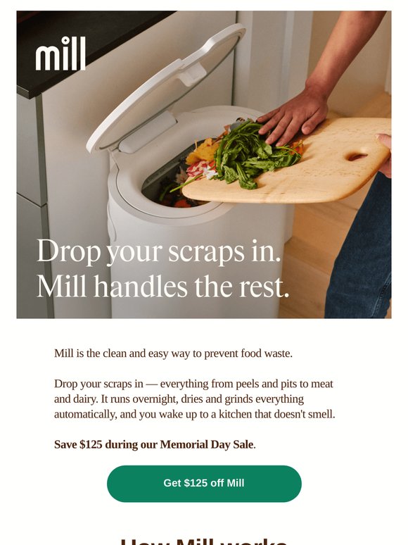 Set it and forget it — save $125 on Mill