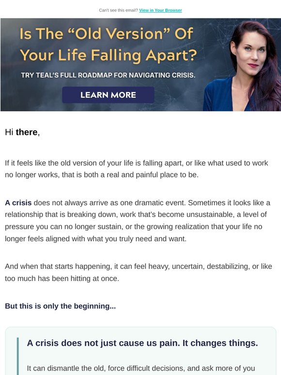 Is the “old version” of your life falling apart?