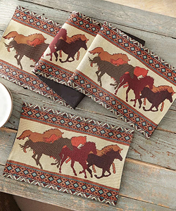 Running Horses Table Runner