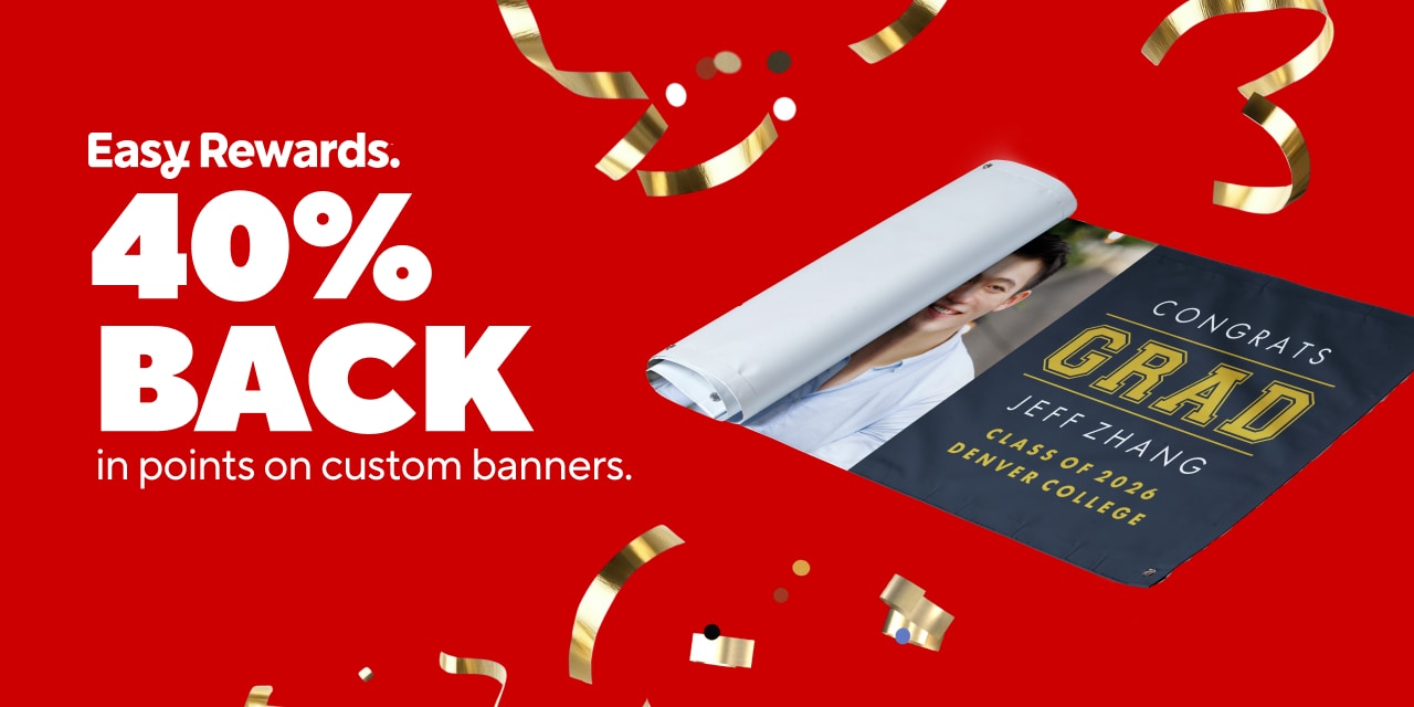 40% Back in Points on Custom Banners