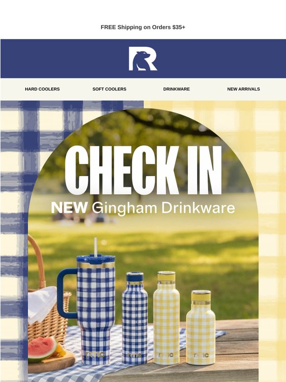 NEW Limited-Edition Gingham Drinkware