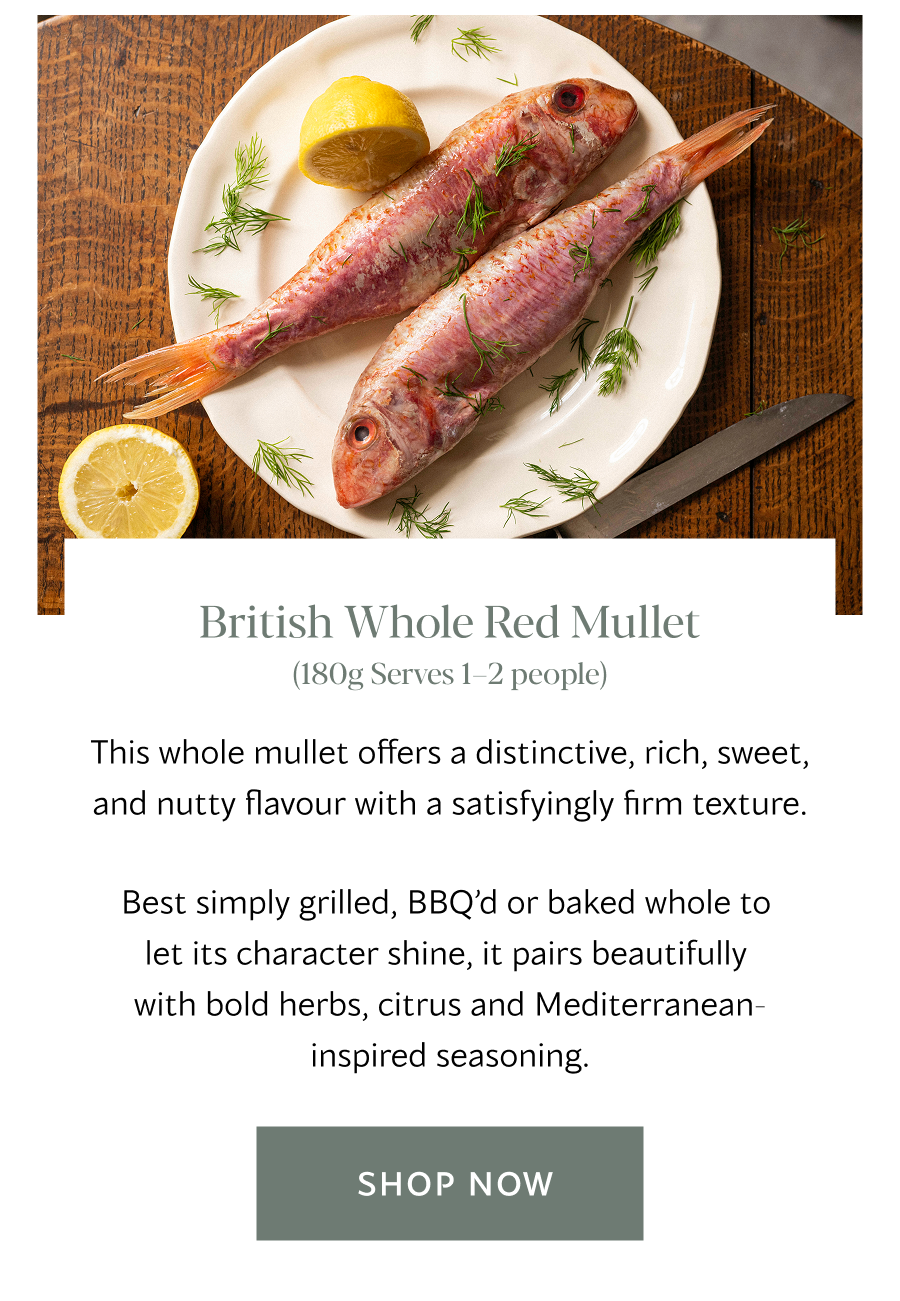 British Whole Red Mullet (180g Serves 1 – 2 people) | Shop Now 