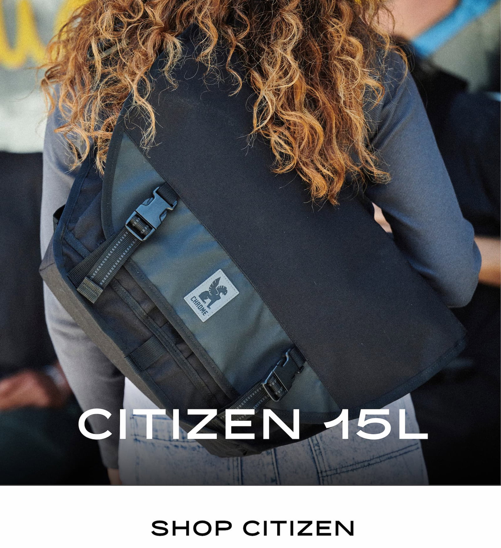 The Citizen 15L Messenger on a woman's back