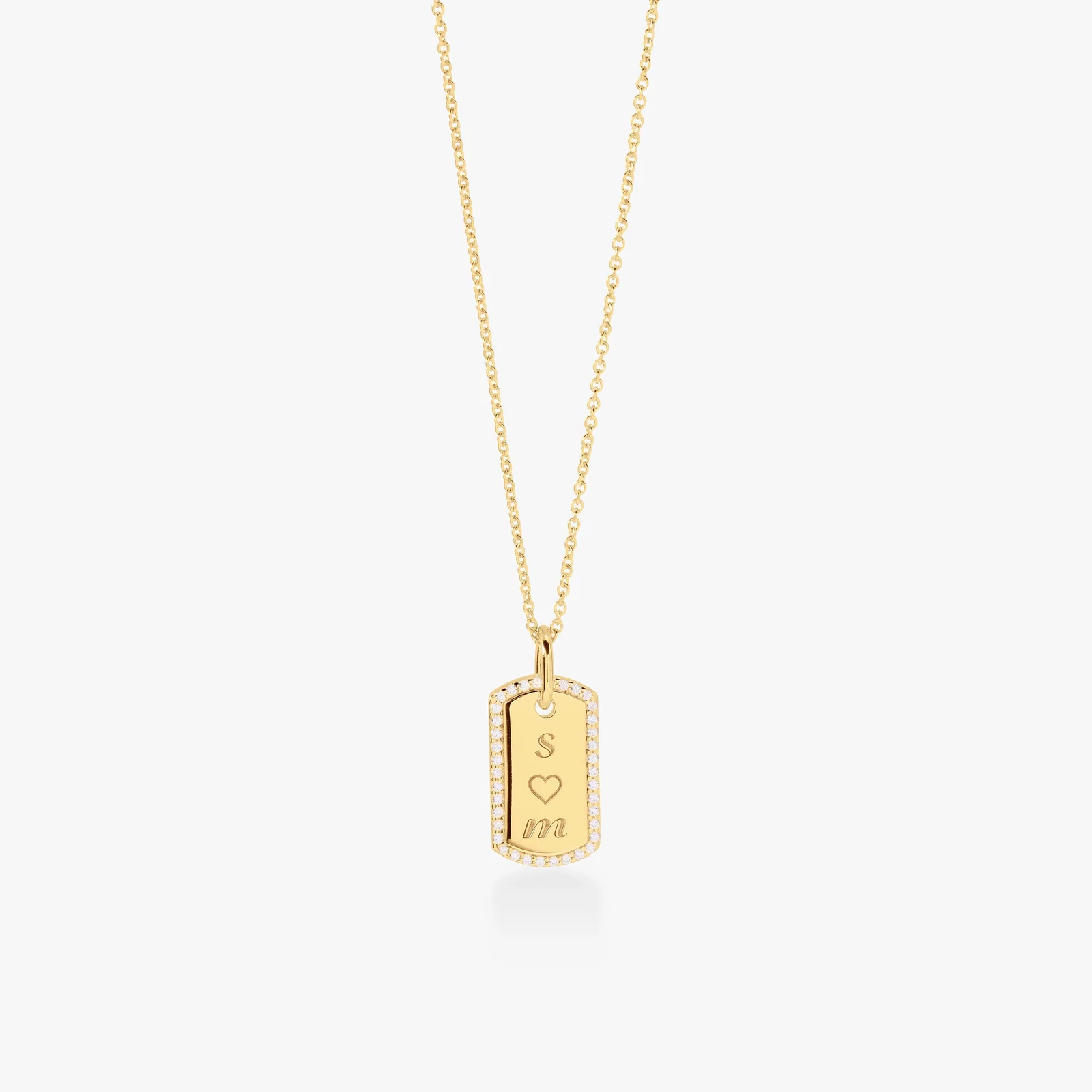 Image of Pavé Small Dog Tag Necklace