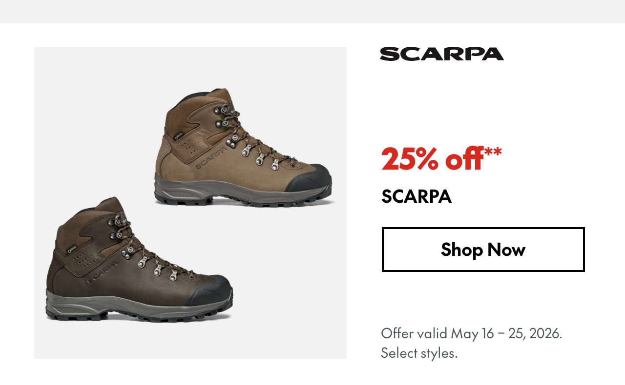 Scarpa
May 16 - 25, 2026
25% off