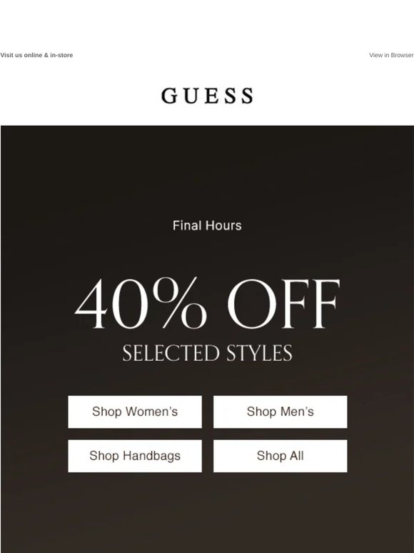Final Hours: 40% OFF Must End