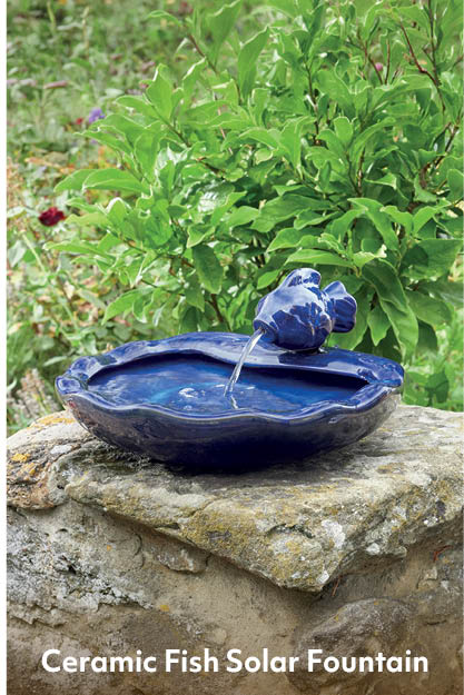 Ceramic Fish Solar Fountain