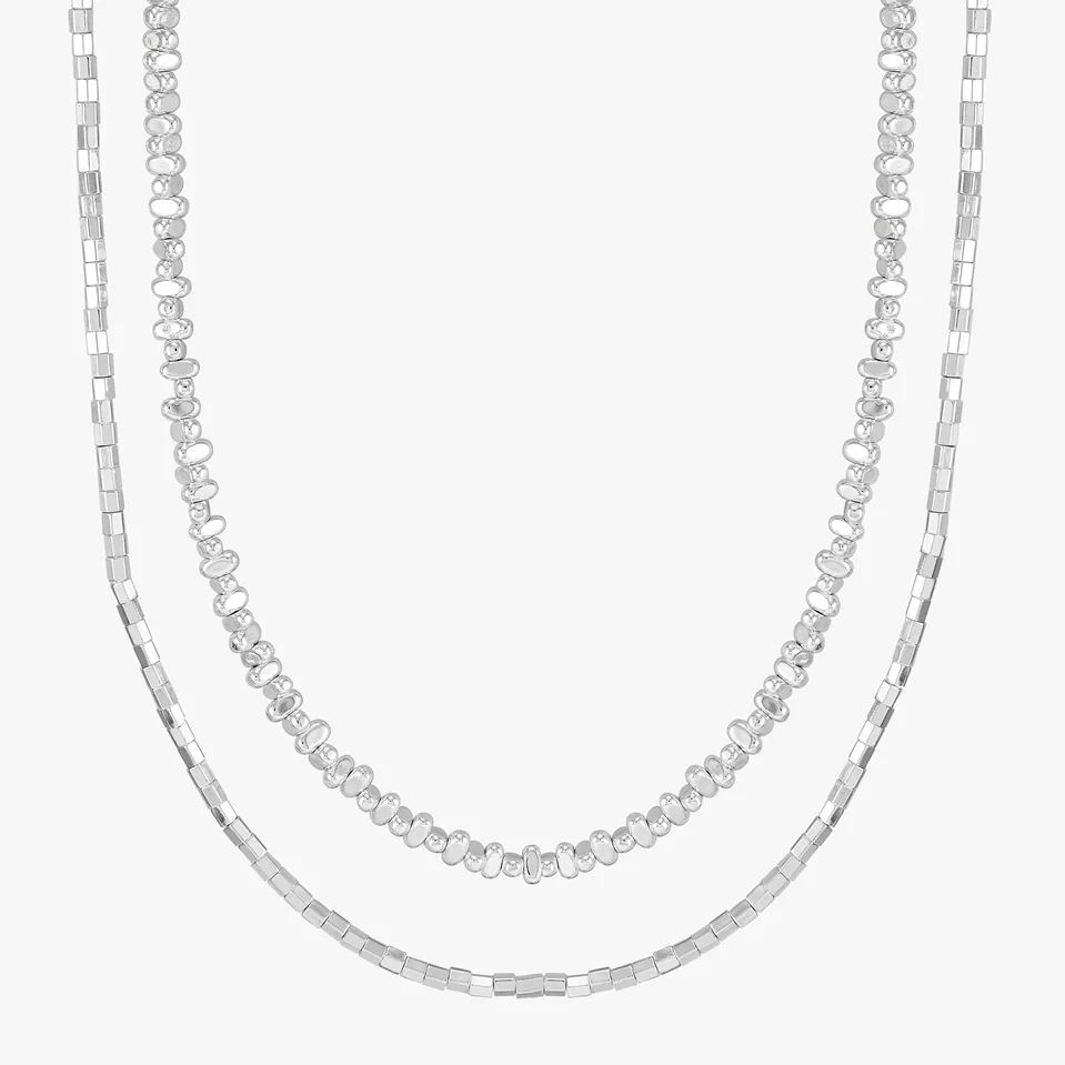 Winter Bloom Necklace, Hematite