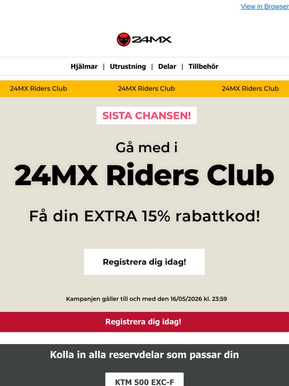 Sista chansen att få 15 %* rabatt med kupong!