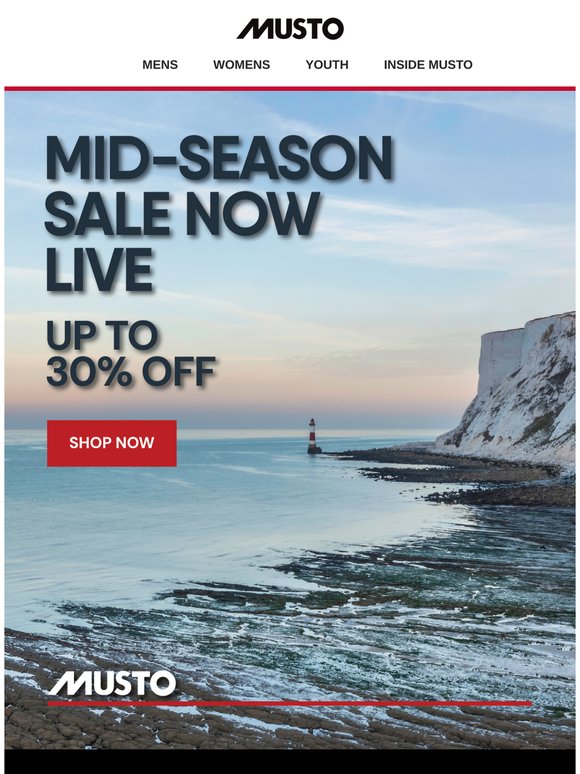 Up to 30% off: Mid-Season Sale starts now.