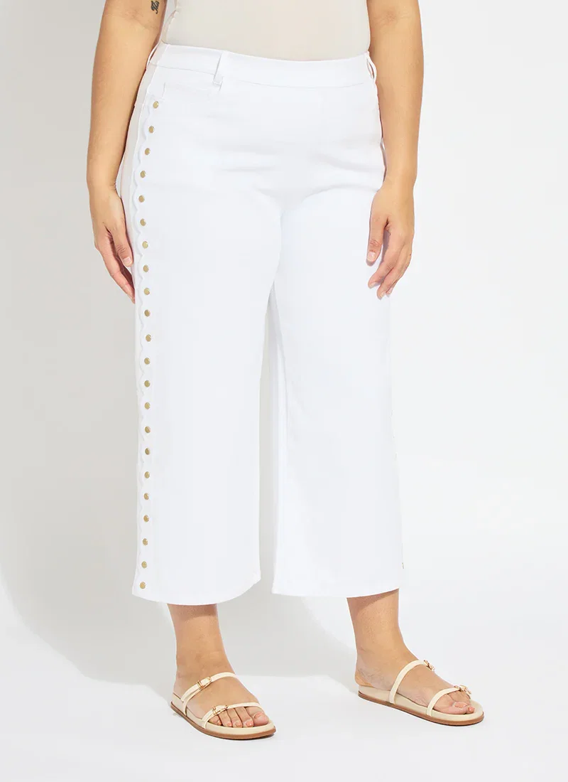 Image of Willa Scallop Studded Crop Denim Curvy (25" Inseam)