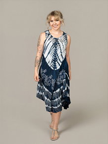 Sleeveless Tie Dye Midi Dress