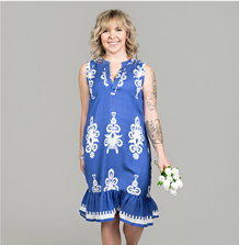 Sleeveless Notch Neck Knee Dress