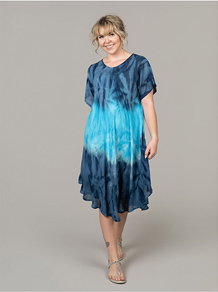 Short Sleeve Tie Dye Dress
