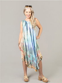 Sleeveless Tie Dye Midi Dress
