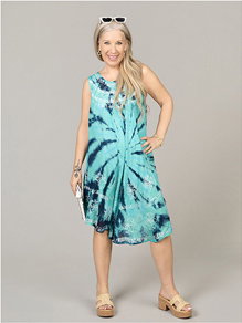 Sleeveless Tie Dye Midi Dress