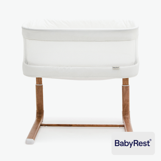 BabyRest Swan Smart Bassinet Walnut/White