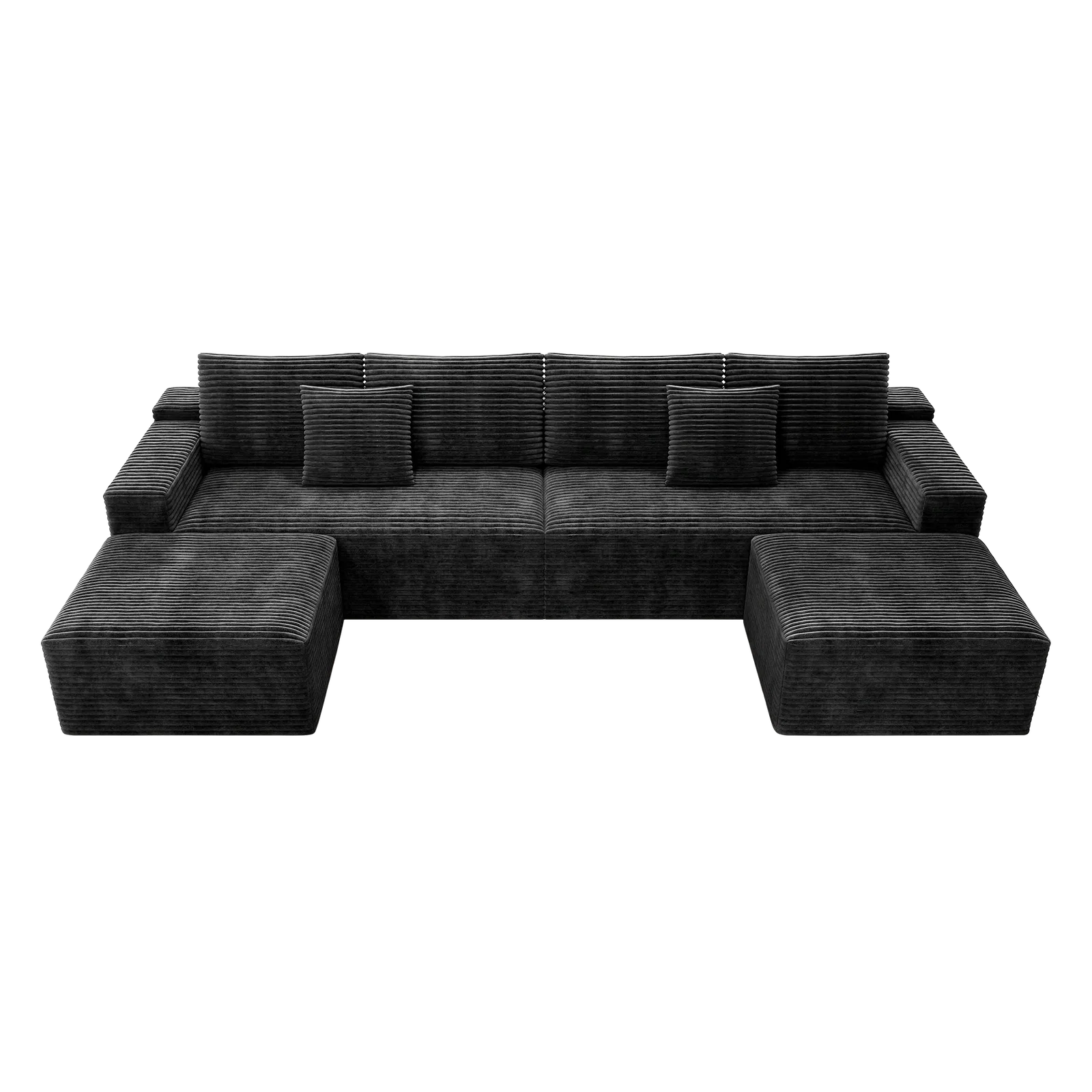 Image of U-Shaped Sectional with ottomans
