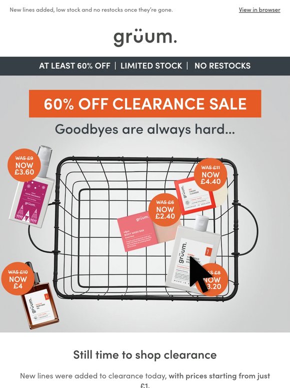 Final Call: Clearance From £1