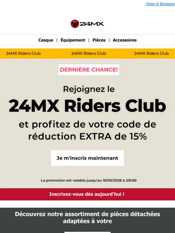 Dernière chance de profiter de 15 %* de réduction avec le coupon