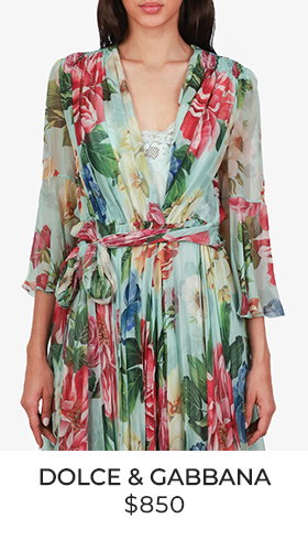 Dolce & Gabbana Floral Printed Silk Wrap Dress Size 46