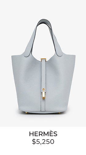 Hermes’ 2022 Pale Blue Togo Leather Picotin 22 With Key + Lock