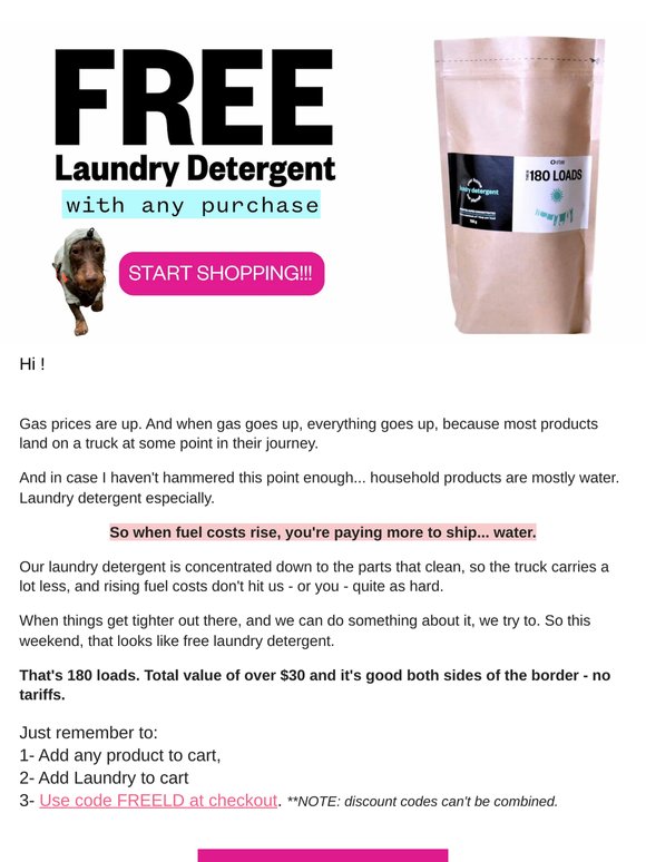 FREE Laundry Detergent Weekend!