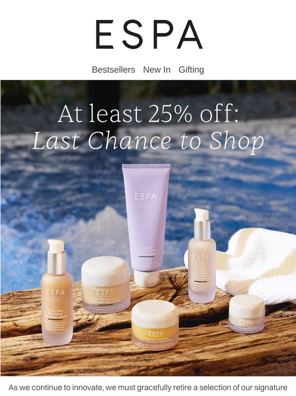 At least 25% off: Last chance to shop