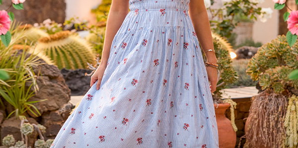 Penny Ditsy Print Stripe Dress