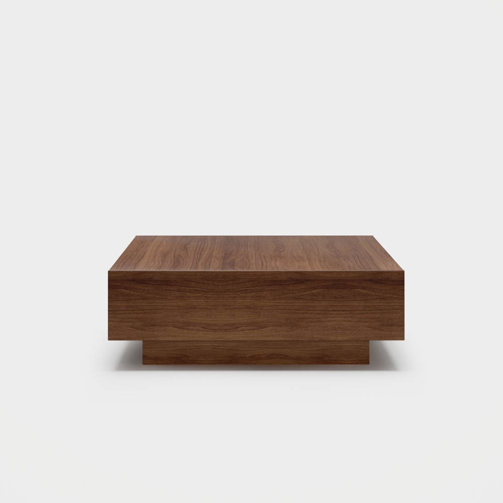 Image of Mid Century Modern Coffee Table, Wood Veneer Coffee Table with Storage for Living Room, Fully-assembled, 31.53