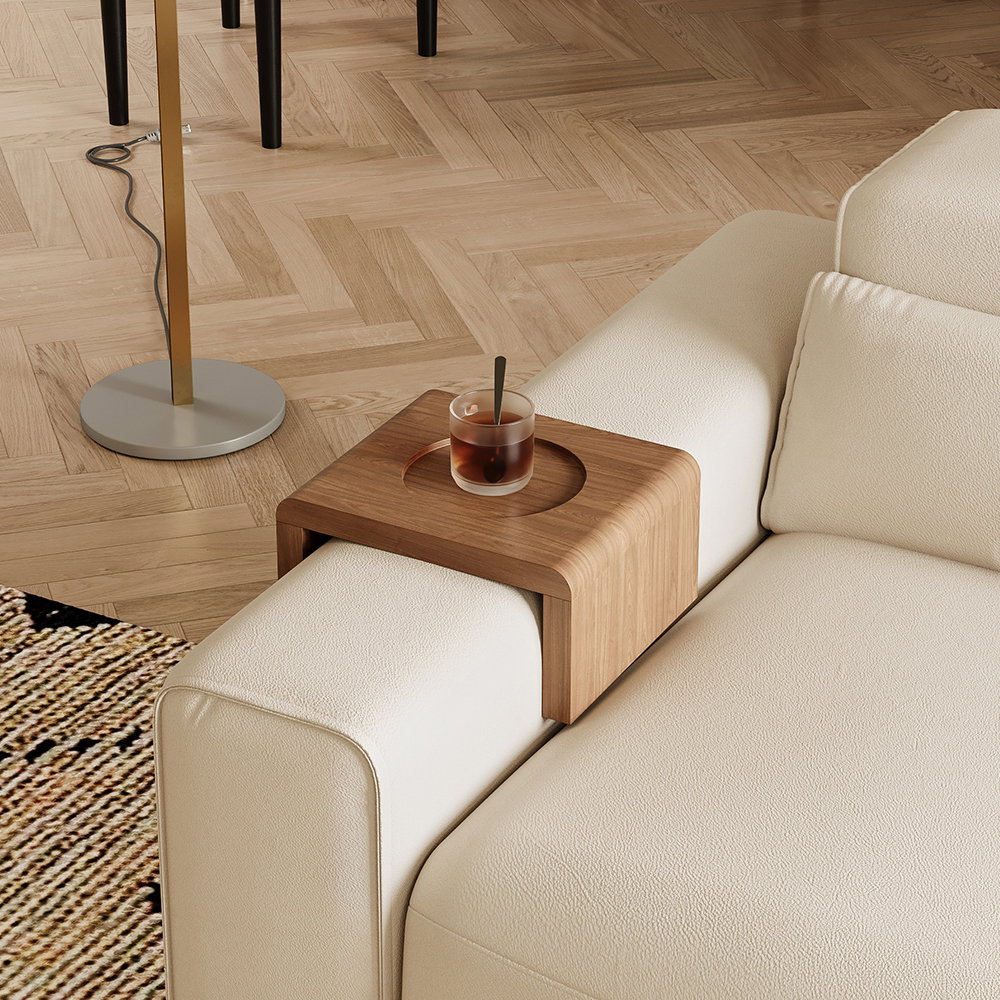 Image of Sleek Sactionals Drink Holder, Compact Sofa Side Table for Essentials